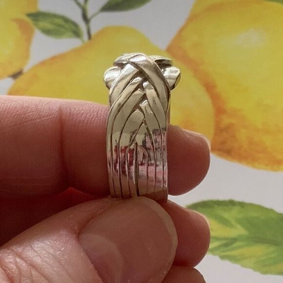 𝅺sterling SILVER 925 UNISEX PAZZLE RING SIZE US 11​ - Picture 7 of 9